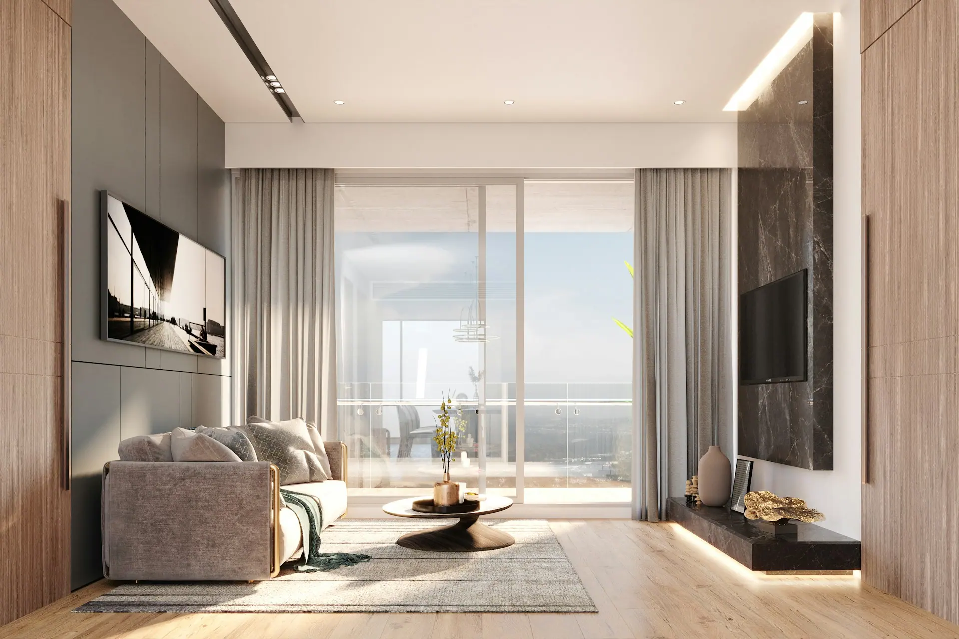 Illustration — appartement lumineux avec vue mer, Nice